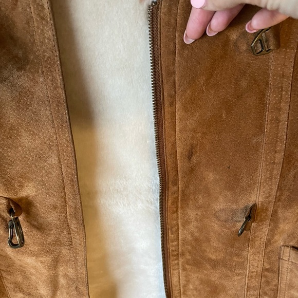 Covington Leather Suede Coat, faux fur lining - Picture 7 of 7
